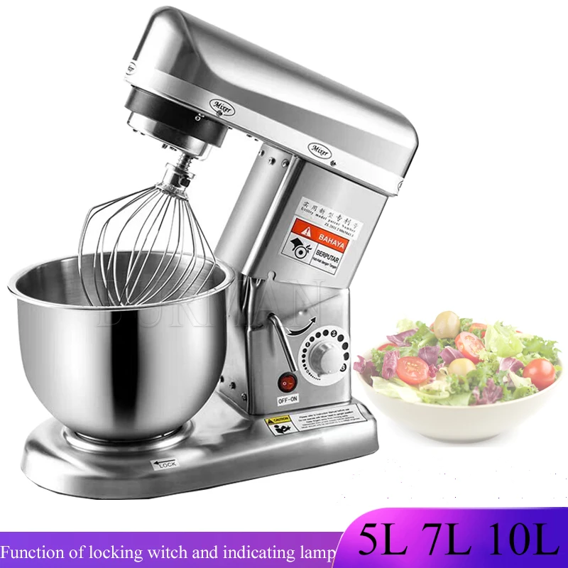 2023 Electric Dough Machine  Stainless Steel Commercial Cream Egg Whisk Mixer Processor Kitchen Food Stand Blender