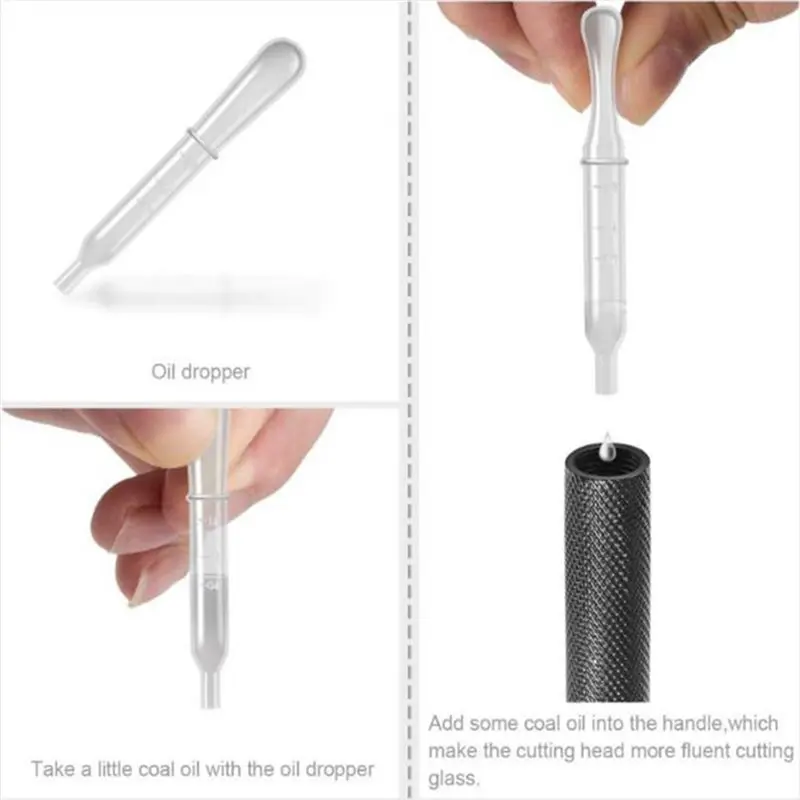 [NEWA76K!】 Glass Cutting Tool Set With 9 Pieces, Cutter Oil Feed Carbide Tips& Pliers For Mirrors Tiles Mosaic