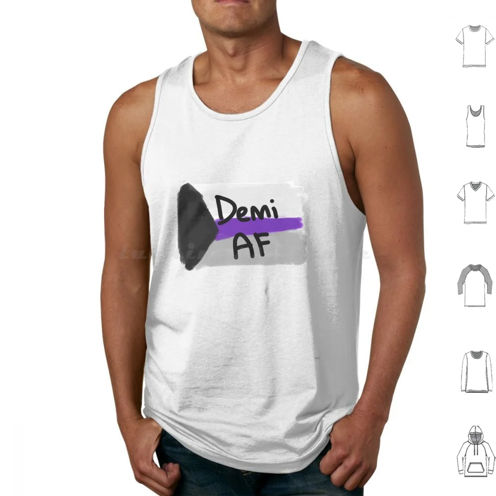 Demi Pride Design Tank Tops Print Cotton Text Demi Pride Sexuality Gender Rainbow Colour Prideful Proud Sex Questioning