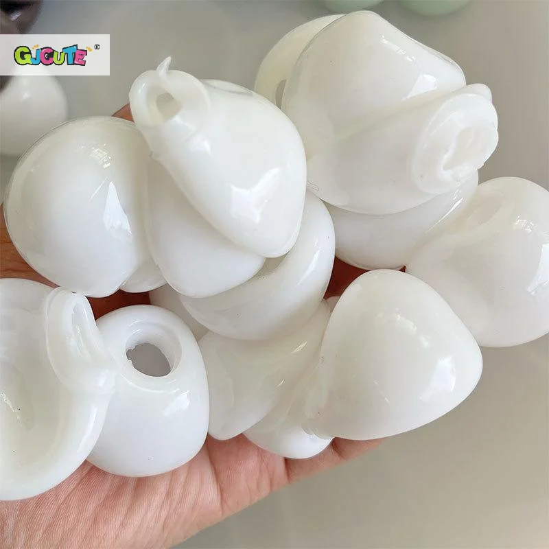 5Pcs Colorful TPR Empty Ball Shell DIY Handmade Squeeze Hollow Sphere Skin Fillable Stress Relief Craft Making Accessory