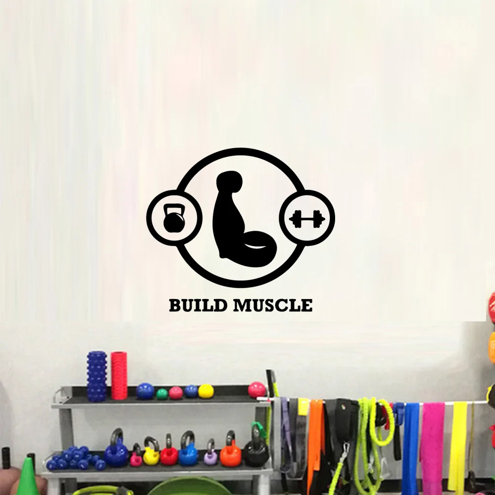 1 pc nice muscle building Wall Sticker Removable Wall Stickers Diy Wallpaper for gym Wall Stickers Waterproof Wallpaper