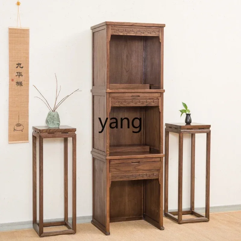 CX  black walnut solid wood three-layer shrine shrine for domestic use Modern ancestral shrine