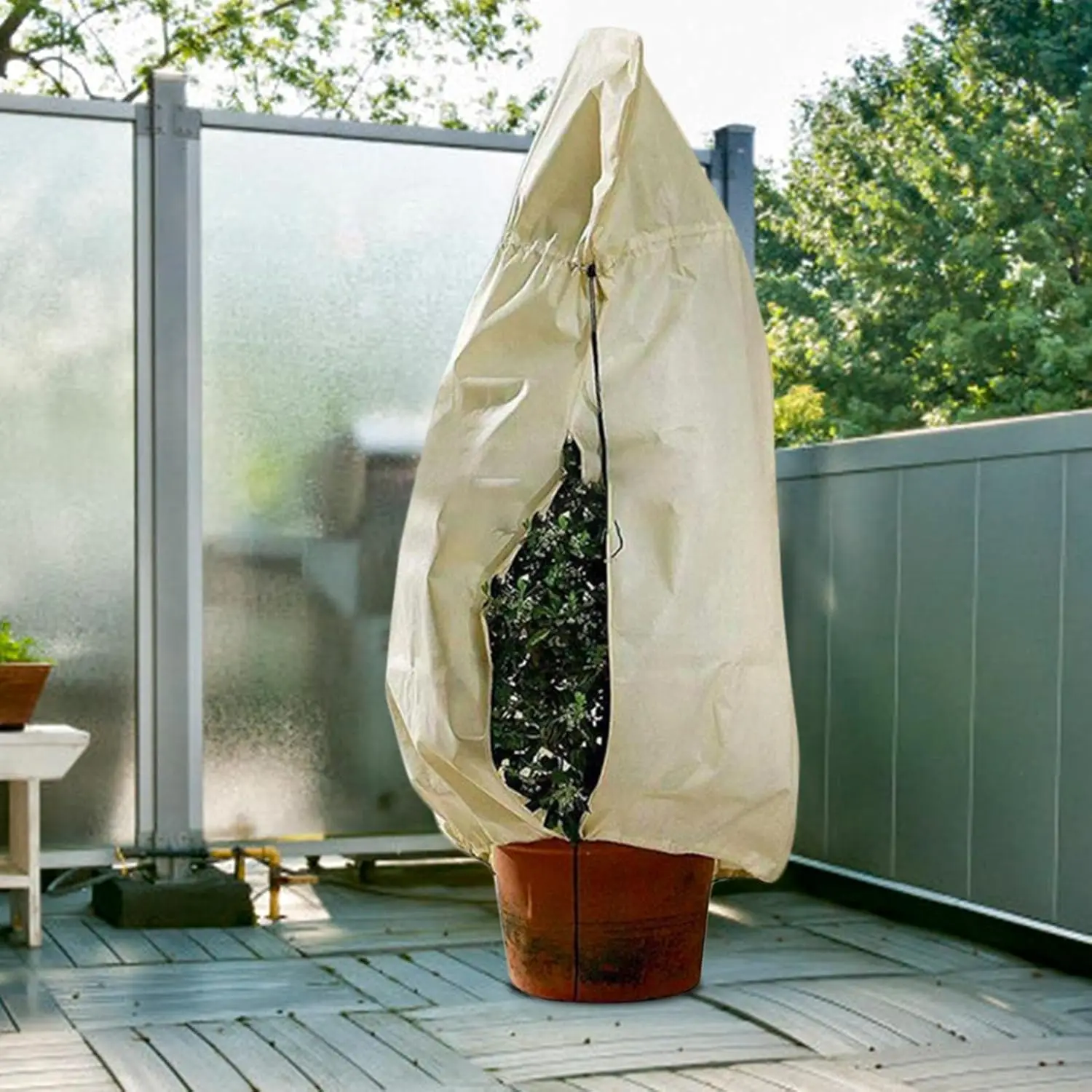 120x180 سنتيمتر متعددة الحجم غطاء الشتاء النباتية غير المنسوجة تجميد حماية الطقس البارد شجرة الصقيع شجيرة البطانيات مع الرباط #2