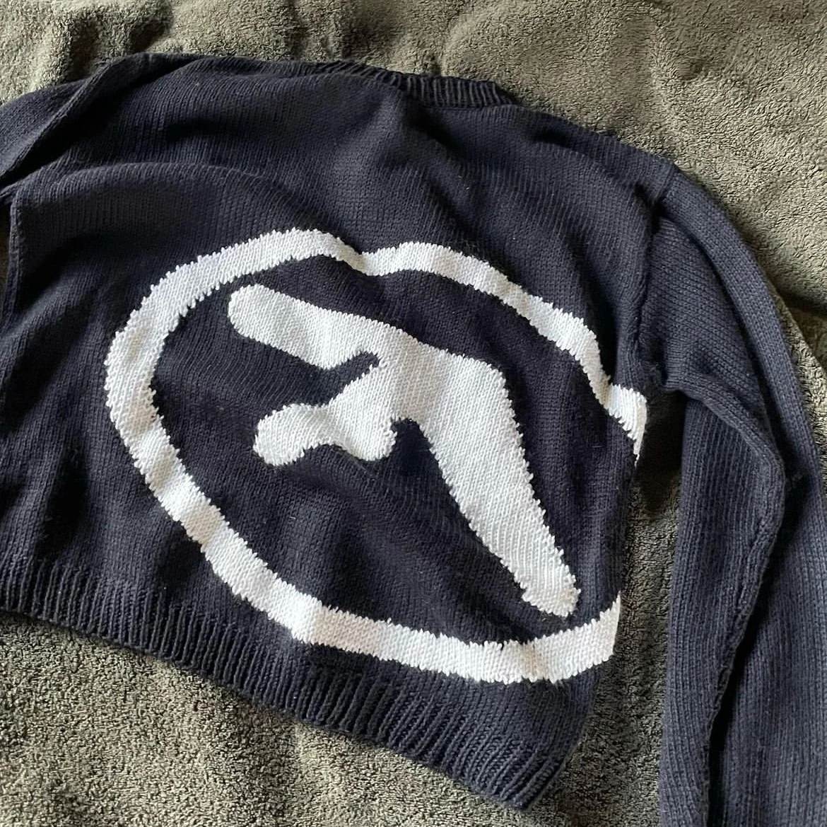 

Y2K Punk Men Knit Streetwear Aphex Twin Sweaters Hip Hop Winter Casual Harajuku Clothes Pullover Goth Vintage Tops Jumper Coat