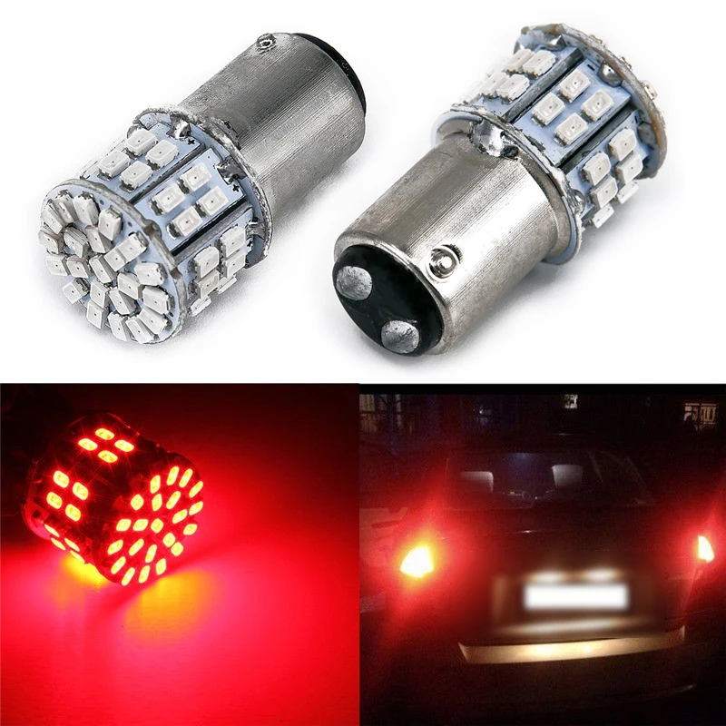 Red Bulb Car Brake Lamp Stop 2Pcs 50-SMD LED Set 12V Great DC 12V Tail Lights 360 Degrees 35*15mm New Long-lasting