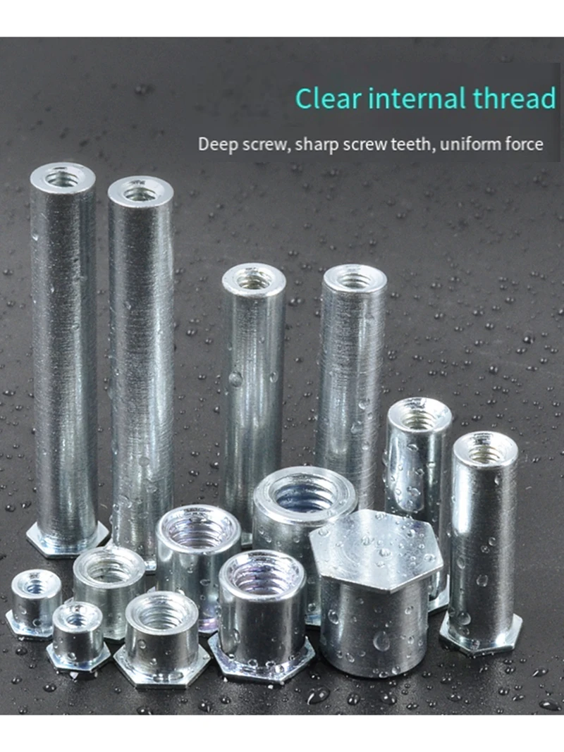M2-M5 Pressure Riveting Bolts Hexagonal Blind Hole Bolts Chassis Nuts Galvanized Blind Hole Screws Female Standoffs Sheet