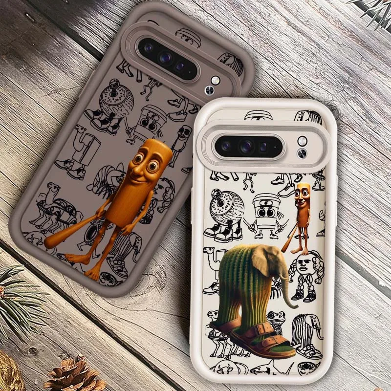 

Tung Tung Sahur Lirili Larila For Google Pixel 9 8A 8 7 7A Pro XL 5G Eye Ladder Soft TPU Shockproof Cover Phone Case