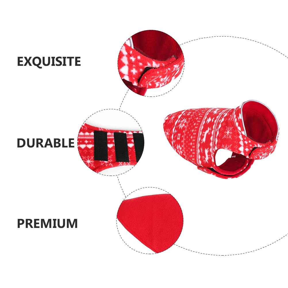 

1Pcs Christmas Print Dog Coat Premium Polar Fleece Material Exquisite Workmanship Comfortable Wearing Experience Chihuahuas