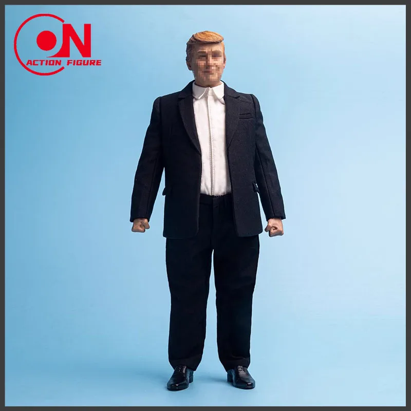 Terno preto definido para soldado masculino figura de ação, modelo se encaixe 12 em escala 1:6, Trump falando, roupas, em estoque