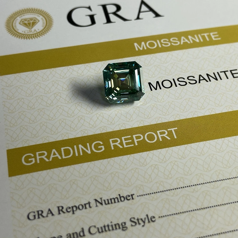 Moissanite Loose Stone Asche dark green Colour Gemstone Lab Created Diamond Jewelry Making Materials With GRA Certificate