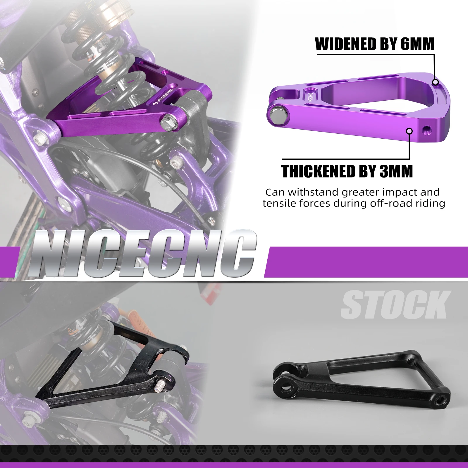 NICECNC Untuk Surron Light Bee X S L1E Untuk Segway X160 X260 Peredam Kejut Belakang Braket Tautan Segitiga Aluminium Sepeda Motor Trail Listrik