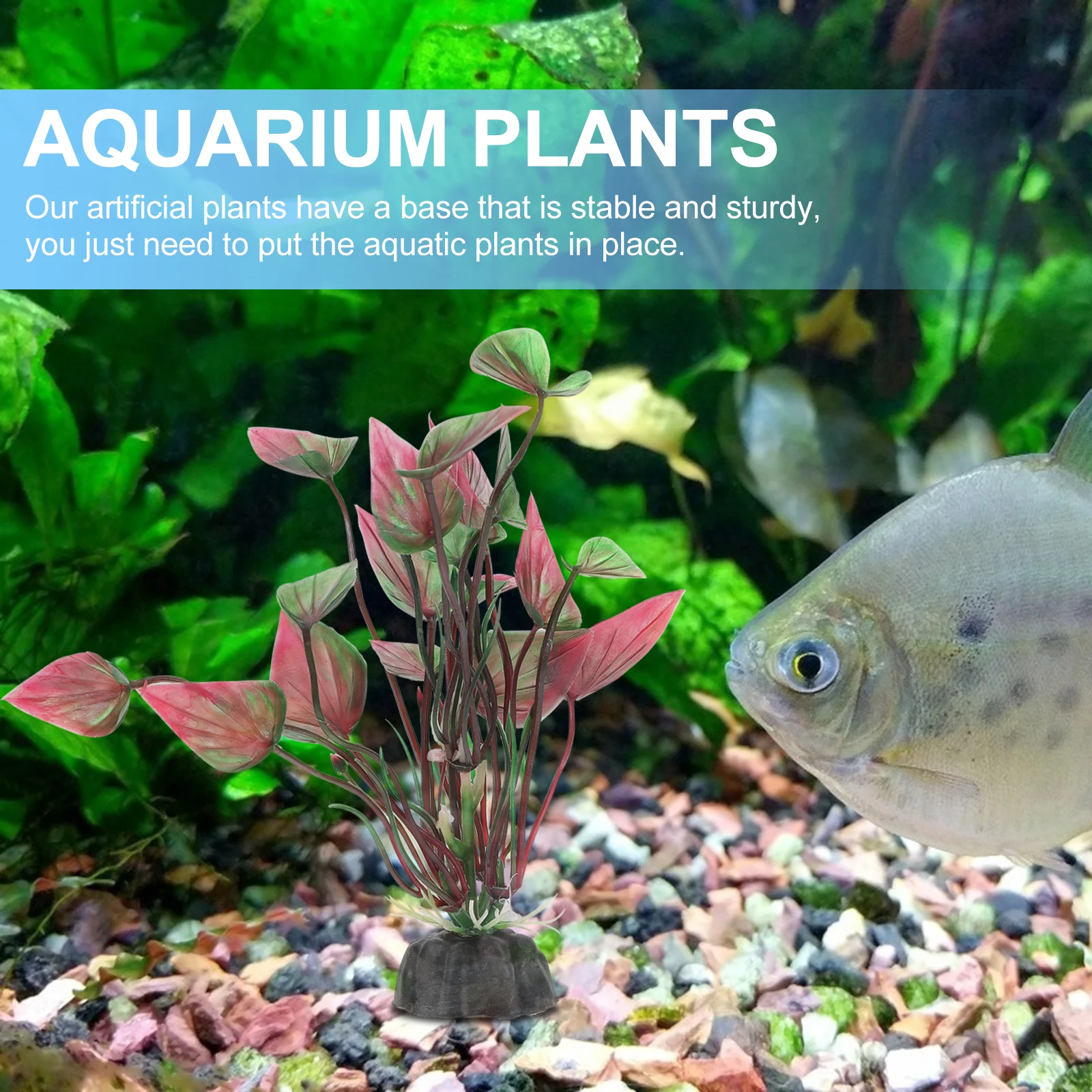 

6Pcs Aquarium Plants Plastic Artificial Simulation Fish Tank Decoration Stable Base Small Fish Tank Accessories