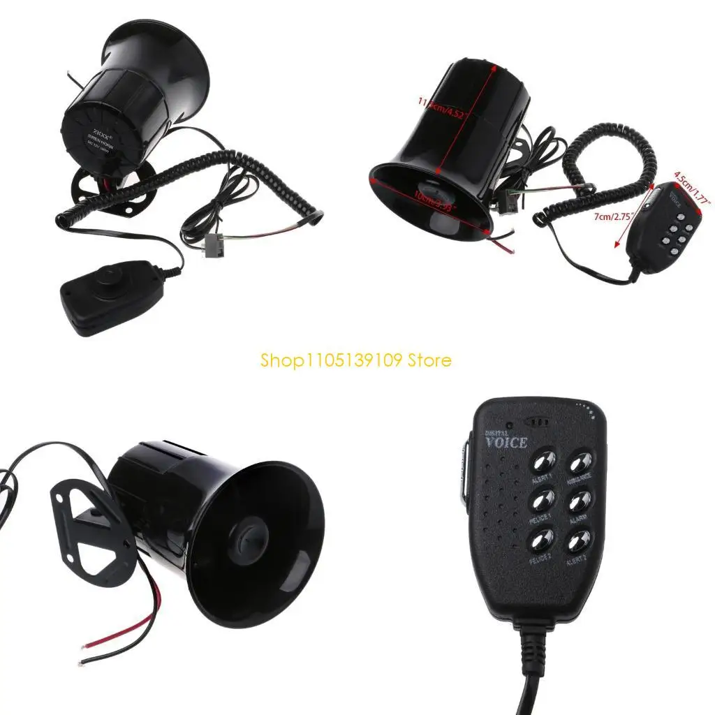 

P5ED Практичная автомобильная мотоциклетная сигнализация, сирена, 6 тонов, звуковой сигнал, громкоговоритель, автосигнализация