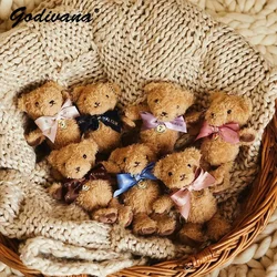 Japanese Style New 7th Anniversary Cute Teddy Bear Rabbit Panda Embroidered Plush Doll Bag Pendant Key Ring Handbag Charms