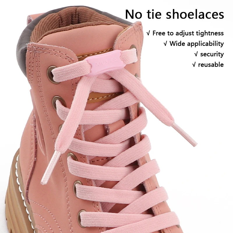 Elastic Laces Sneakers Shoelaces Without Ties Quick Release Adjustable Colorful Buckle Boots Shoestring Fastening Accessories