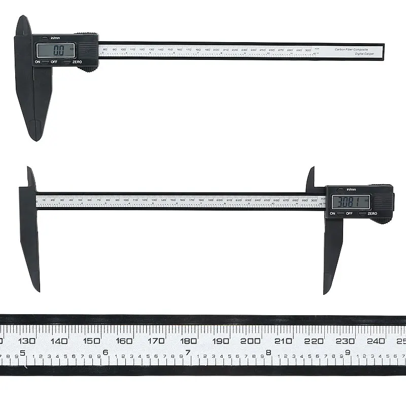 0-200mm/300mm Digital Vernier Caliper Plastic Large Measure Range Electronic Caliper Inner Outer Diameter Length Measuring Tool