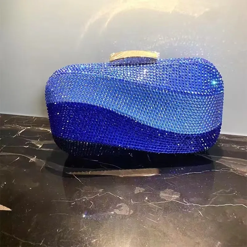 Party Wedding Diamond Crystal Rhinestone Color Matching Shoulder Messenger Dinner Bag Hand Grab Bag