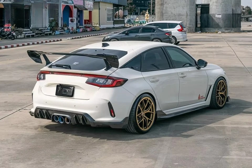 جناح خلفي من ألياف الكربون الجافة عالي الجودة لـ TypeR FL5 AD نمط الذيل الجناح الخلفي سبويلر أجنحة الشفاه ذيل البط