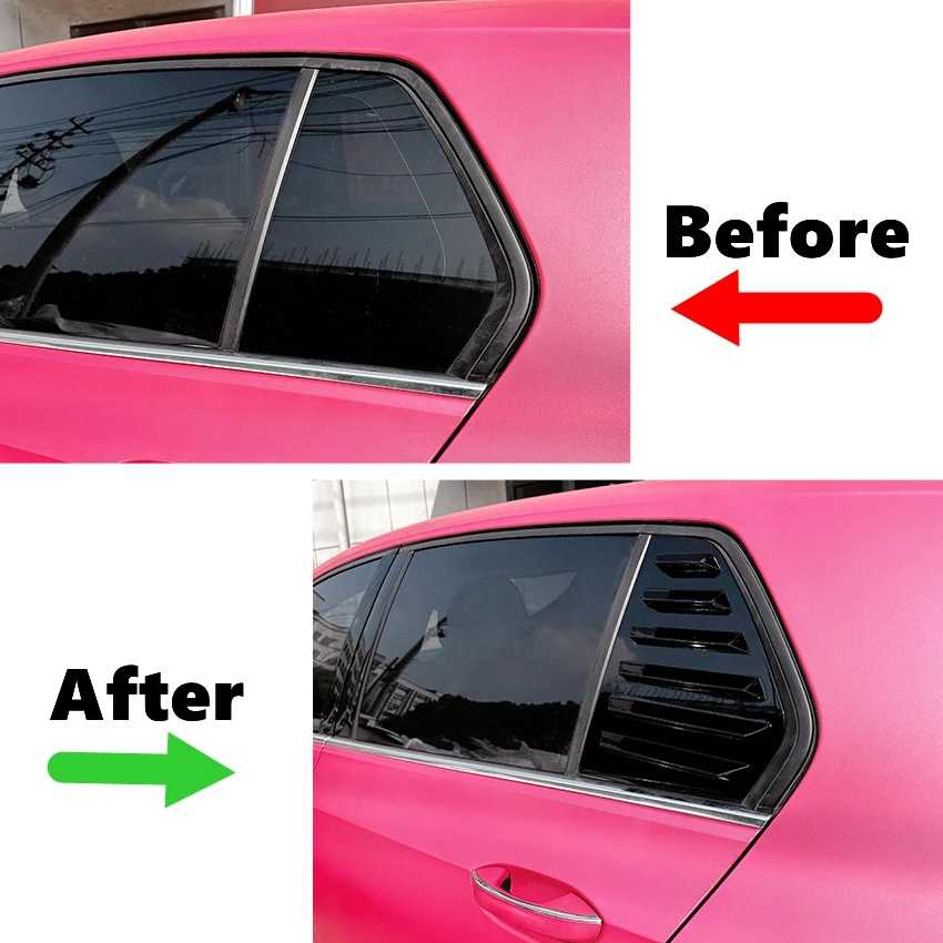 Glossy Black/Carbon Look Car Rear Window Shutter Cover Trim For Volkswagen Golf 8 MK8 2020+ Car Styling