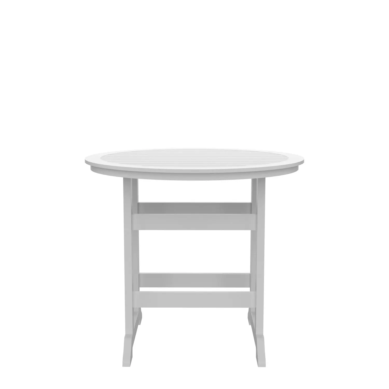 Outdoor White + Gray HDPE Bar Table Patio Dining Set Counter Height Table