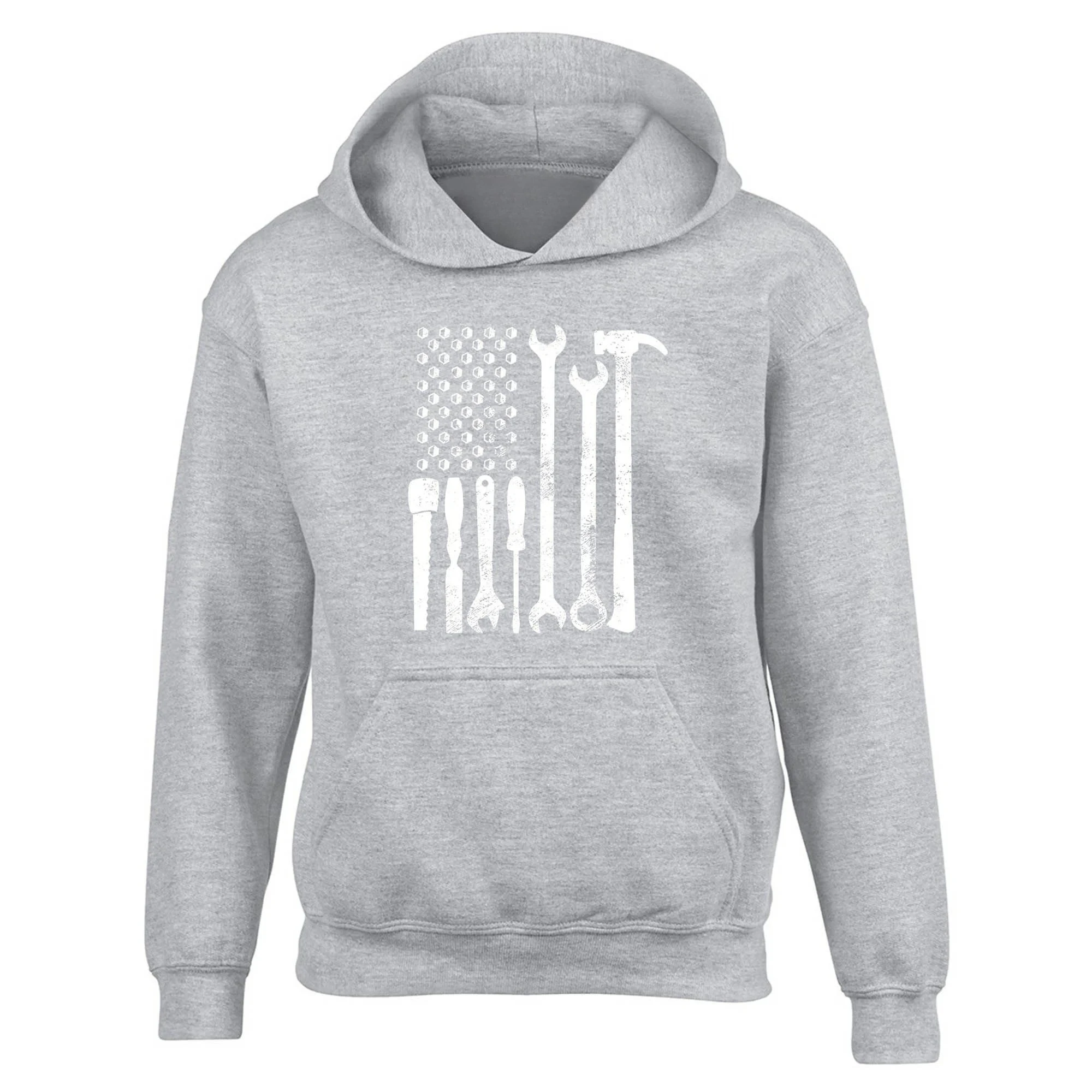 Mechanic Tool American Flag USA Hoodies Men's and Women's Long Sleeve Sweatshirts Y2k Tops Autumn Winter Pullover Men Clothing