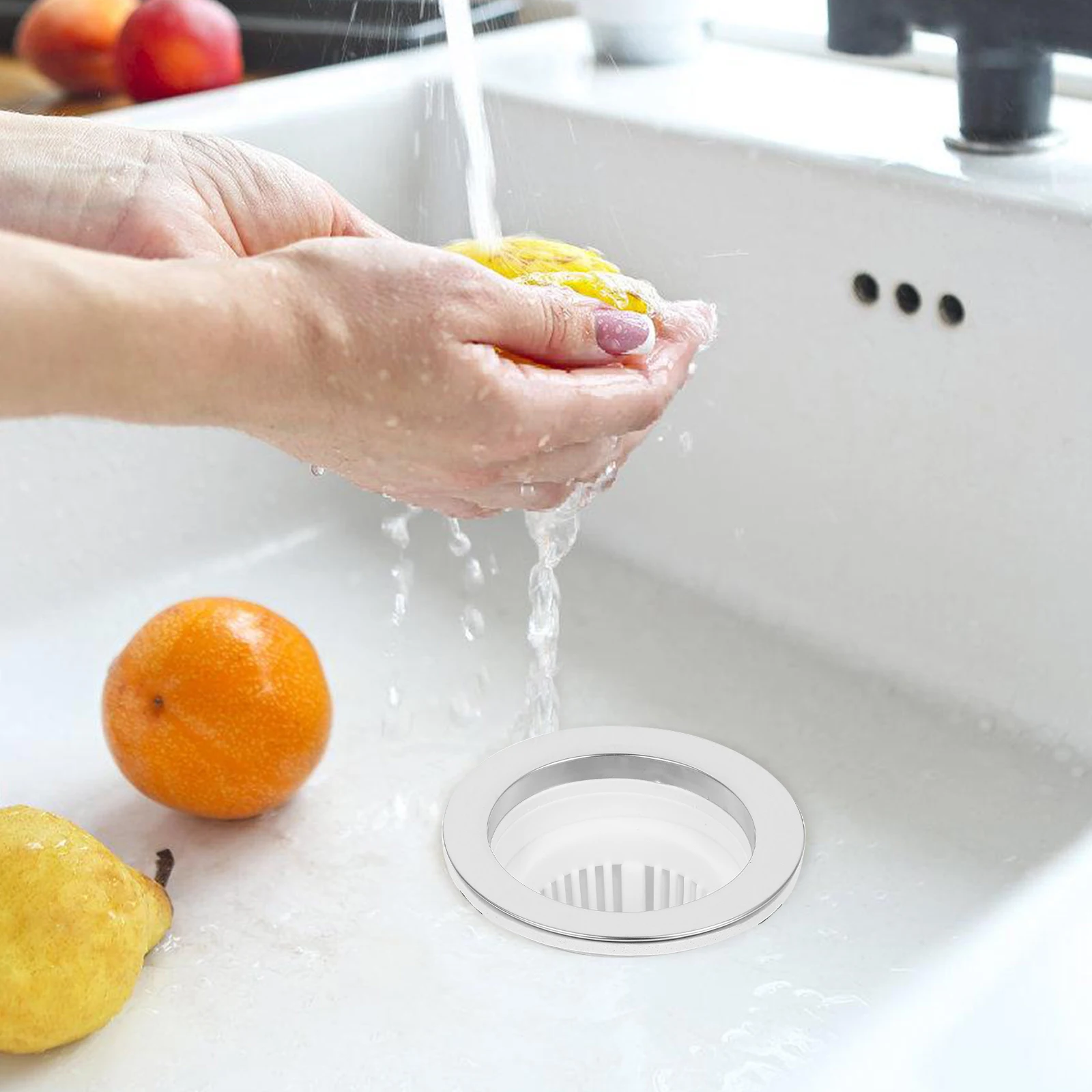 

Ceramic Basin Strainer Stainless Steel for Shampoo Bed Hair Supplies Efficient Drainage Easy Installation Sink for Salon