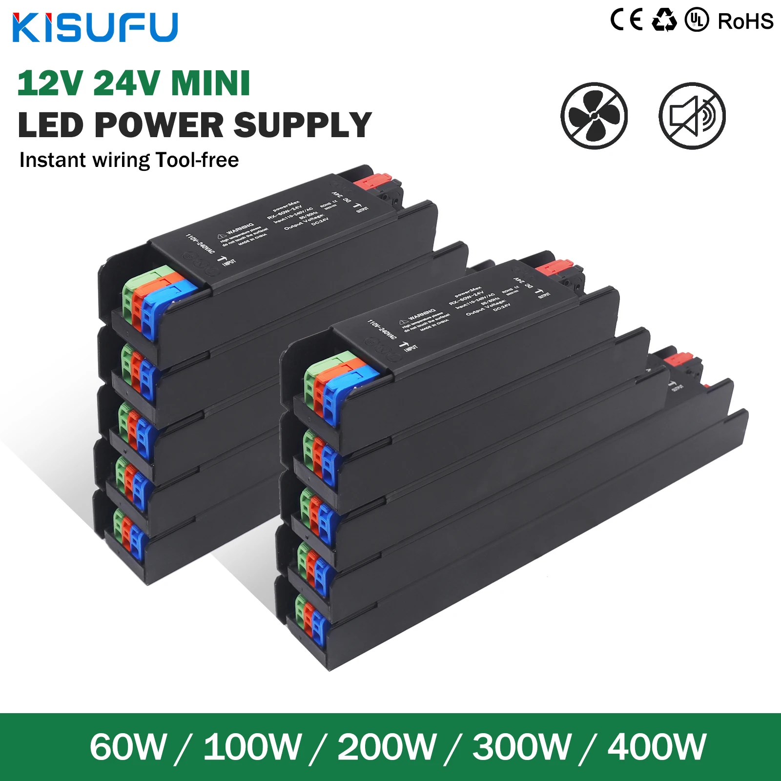 Ultra Thin LED Power Supply 12V/24V 400W 300W 200W 100W 60W LED Driver AC/DC Transformer Converter for LED Strip Indoor Lighting