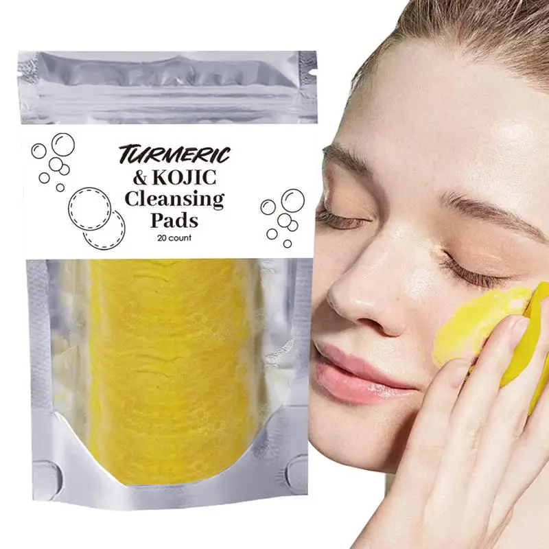 Turmeric Cleansing Pads 40Pcs Deep Exfoliating Massage Balance Oil Removing Dead Skin Dark Shrink Pores Smooth Face Cleansing