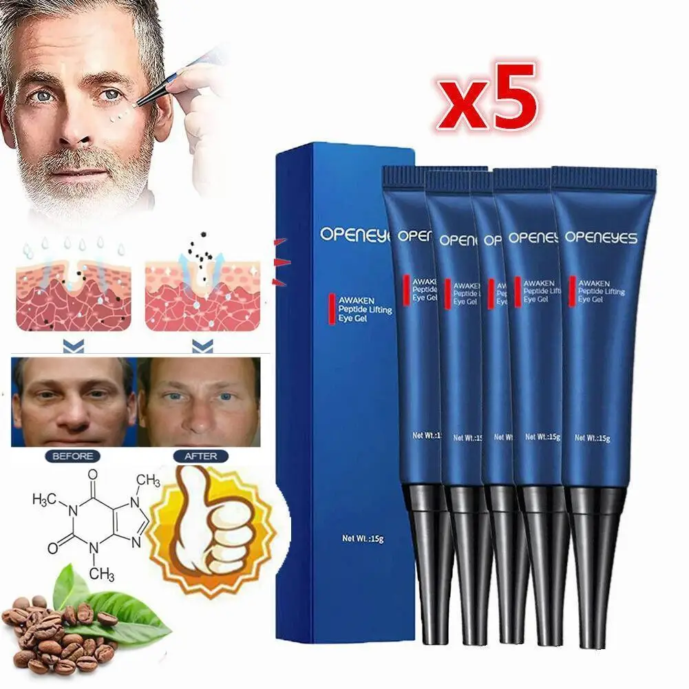 

5pcs Openeyes Awaken Peptide Lifting Eye Gel Men Eye Moisturizing Under Eye Cream For Dark Circle Puffiness Fine Lines Eye Care