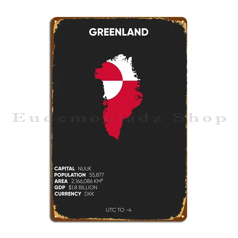 Greenland Metal Plaque Wall Decor Customize Pub Designer Living Room Tin Sign Poster