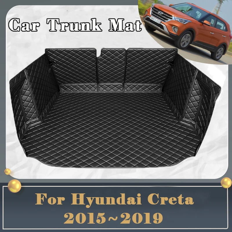 

Car Trunk Mat For Hyundai Creta Cantus GS GC 2015~2019 Dirt-resistant Fully Surrounded Trunk Mat Rear Cargo Tray Car Accessories