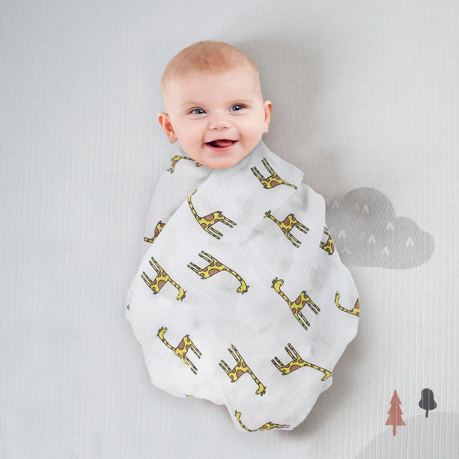 الزرافة قماط بطانية الشاش القطن الطفل التفاف منشفة استحمام الوليد كيس النوم الرضع طفل خفيفة الوزن التنفس البطانيات #5