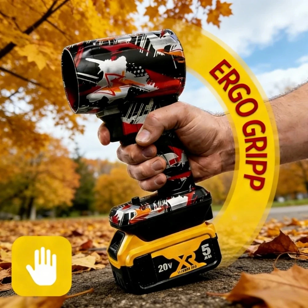 

Мощный турбовентилятор для уборки пыли и снега на открытом воздухе, работающий от аккумуляторов DEWALT.