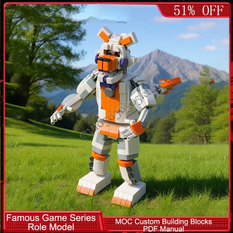651 PCS Popular Game Character Series Glitch Fox Golem MOC Customize Modular Building Block Technology DIY Boy Assembly Toy Gift