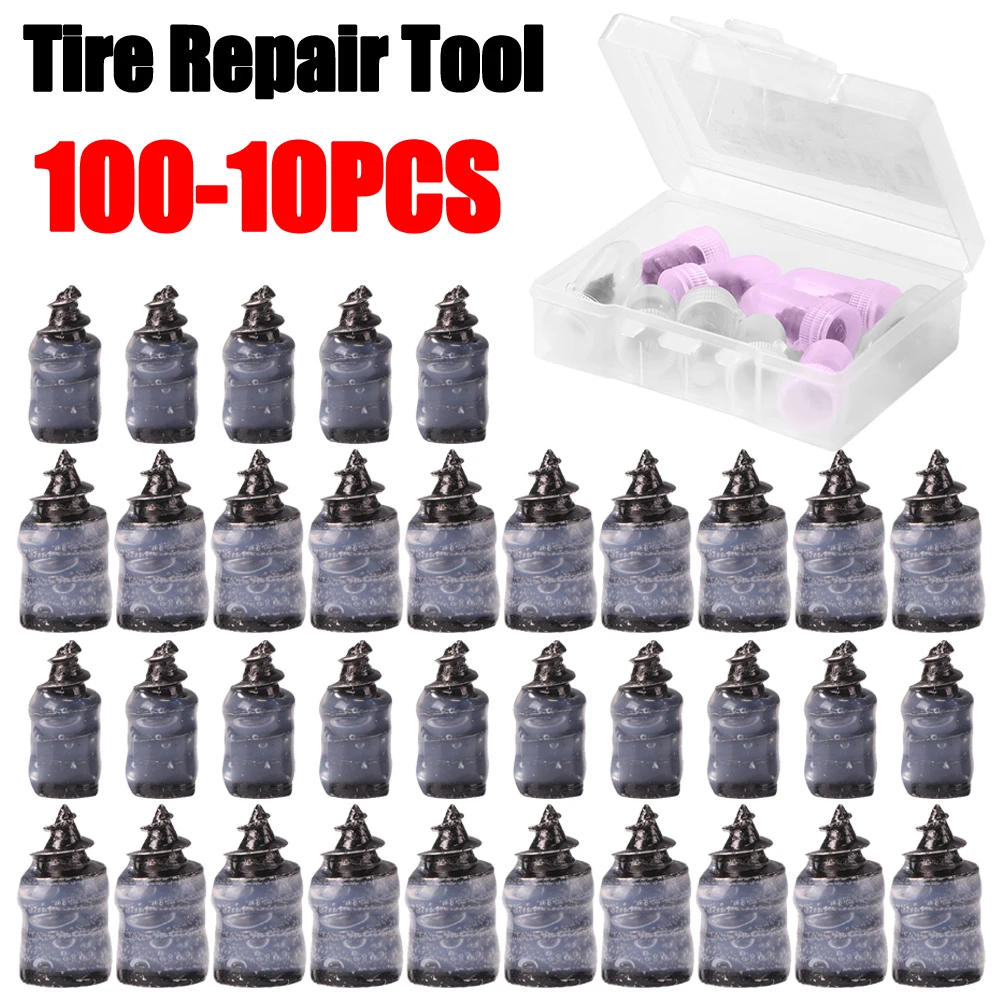 

100-10 шт. Ремонтные шипы для бескамерных шин велосипедов и мотоциклов, резиновые шипы для ремонта велосипедов, автомобилей и электромобилей