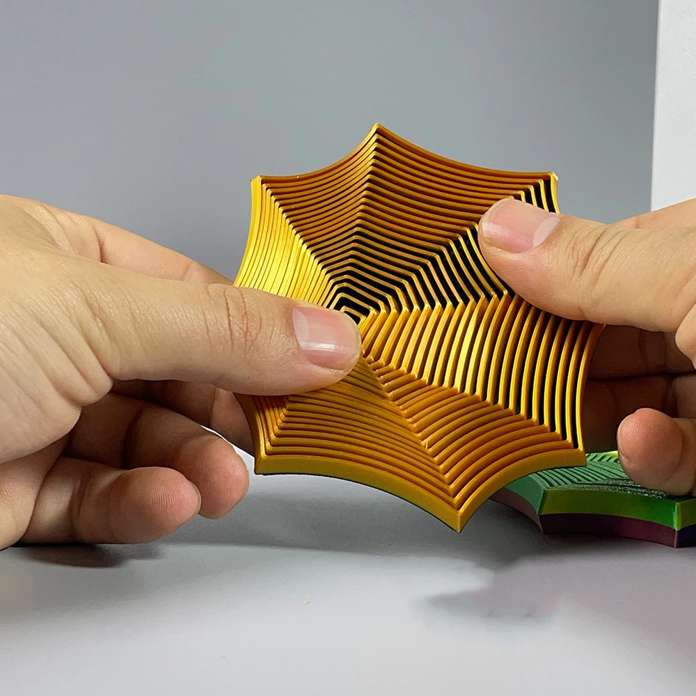 Achthoekig Fidget Speelgoed 3D Afdrukken Geometrische Illusie Antistress Fidget Speelgoed Voor Stress Zintuiglijke Party Games Fractal Fidget Speelgoed