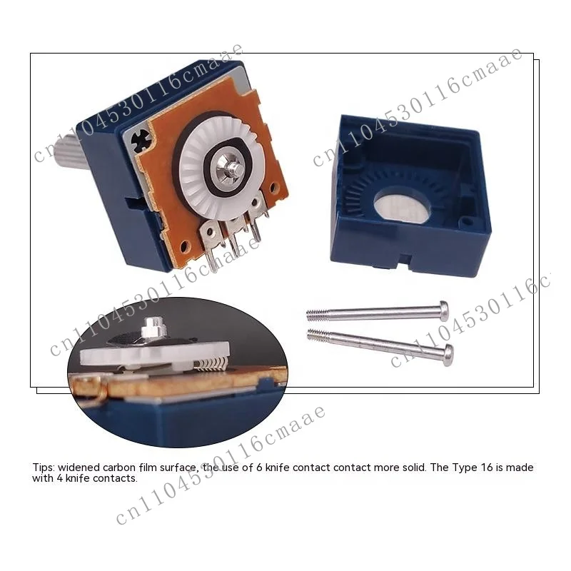 Rk27 Series Audio Rotary Potentiometer 5k 10k 20k 50k 100k 250k 500k Dual Unit 6 Pin Slotted 25mm Handle 10~ 500kax2