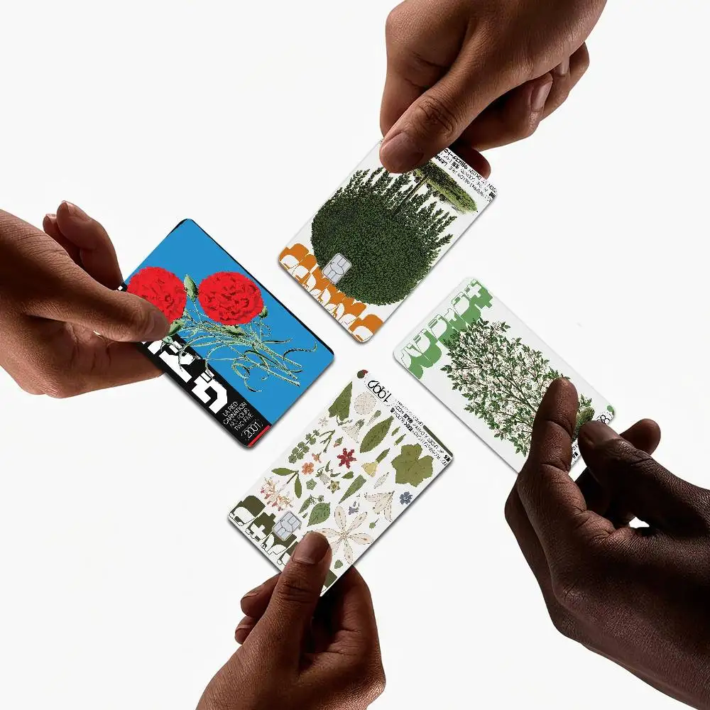 

Flower And Fruit Art Painting Game Film Cover Sticker Case For Small Chip Credit Debit Card Front Side