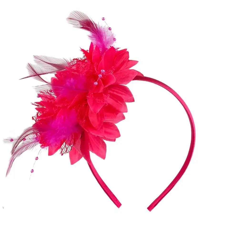 Feather Decoration Feather Flower Headband Retro Style Stylish Accessory Feather Hair Accessory Floral Design Cocktail Headband