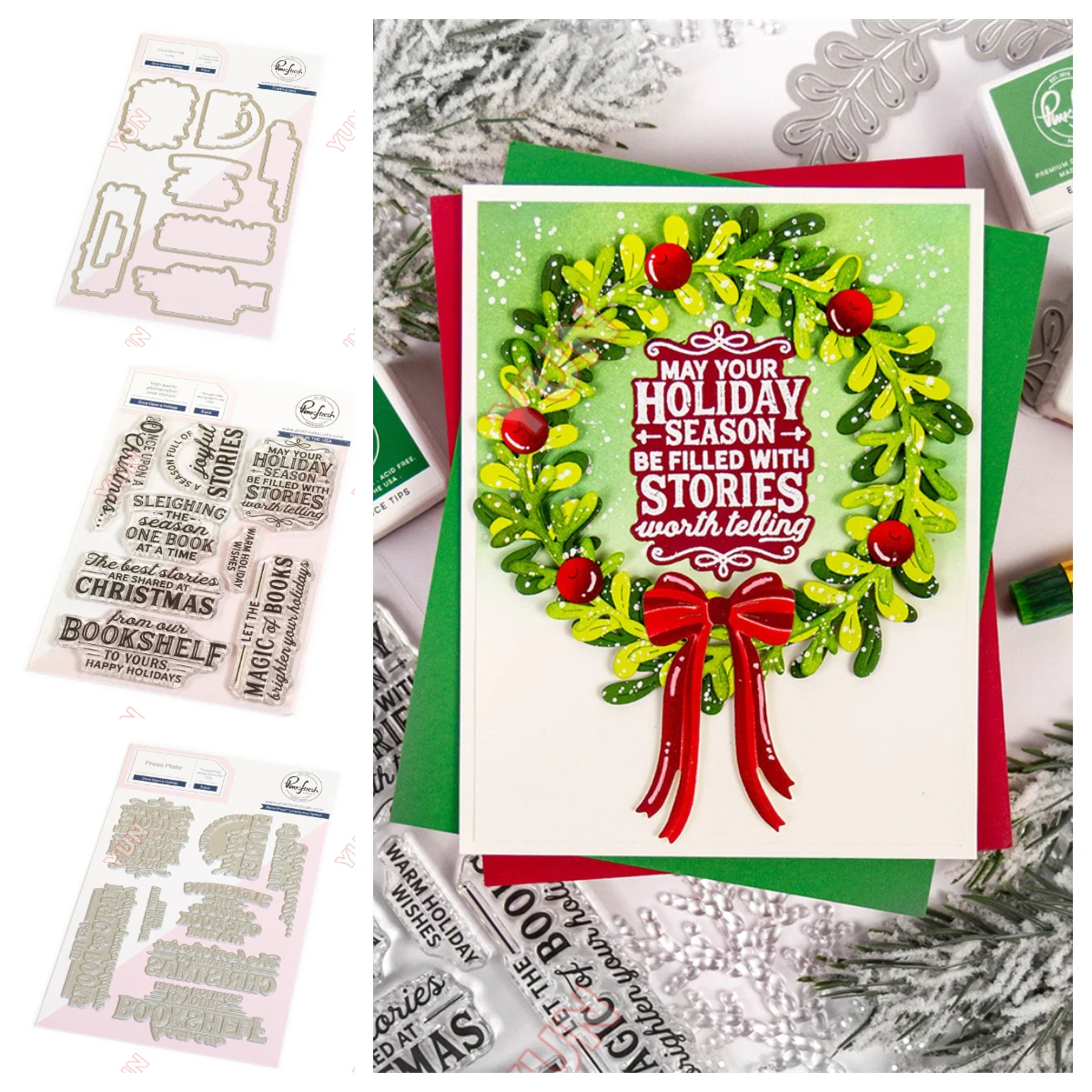 

2025 New Christmas Once upon a Holiday Metal Cutting Dies Stamp Hot Foil Plate DIY Scrapbooking Greeting Card Home Gift Template