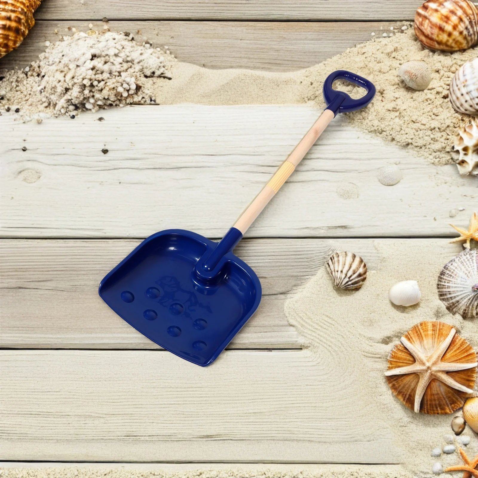 طقم معاول شاطئ للأطفال مكون من قطعتين، مقبض مجرفة ثلج رملية سميكة للأطفال الصغار للعب في الهواء الطلق - حفر خفيف الوزن
