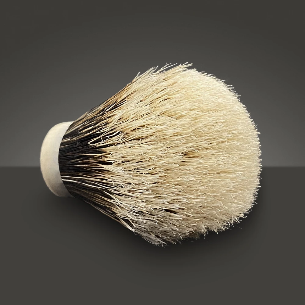 Boti White Haired Weng Boar Bristle Bule Knot Barbershop Beard Care Tools with Razor Wet Shaving Brush Kit Men's Gifts