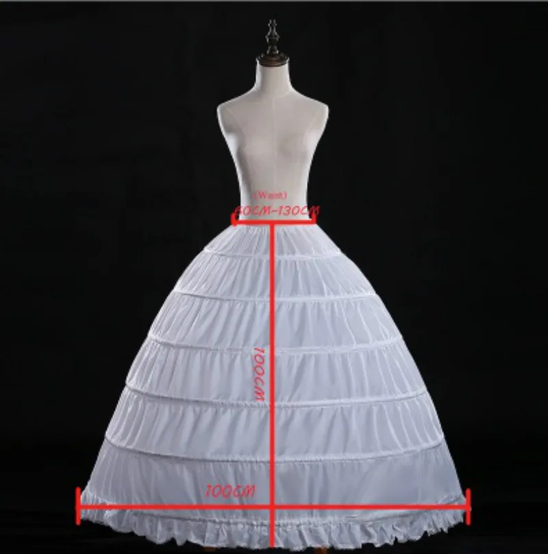 Hoge Kwaliteit 6 Hoops Zwart Wit Slip Petticoat Onderrok Voor Baljurk Trouwjurk Bruidsjurken