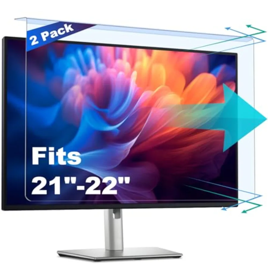 

2 Pack Anti-Blue Light Anti-Scratch Screen Protector for 20 20.2 21.5 21.6 22 Inch Desktop Monitor Clear Filter Panel with Hang