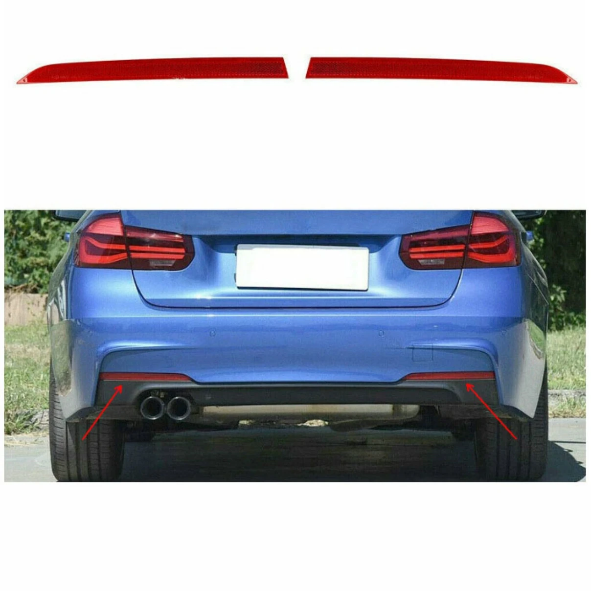 63147847165 63147847166 Rear Bumper Side Light Reflector Tail Lamp Warning strips For BMW X3 2013-2019 F30 GT Car Accessories