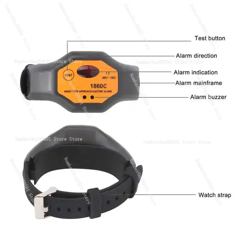 ETCR‑1860C 40V‑1KV High Voltage Alarm Wrist‑Mounted Non‑Contact Electric Alarm for Power Maintenance