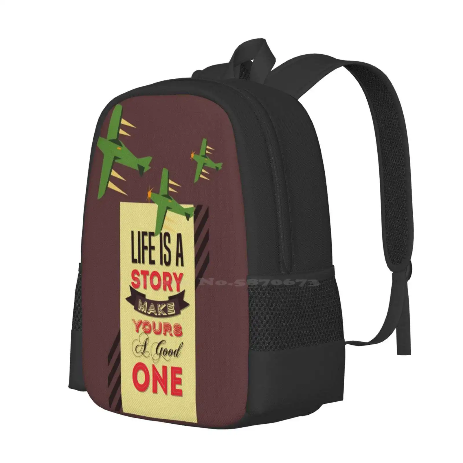 Life Is A Story Backpack For Student School Laptop Travel Bag Life Is A Story Make Yours A Good One