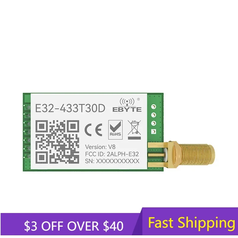 LoRa TXCO 433 MHz 1 W Modul E32-433T30D-V8 LoRa Modul Sender UART 433T30D Long Range 8 km Wireless HF Transceiver