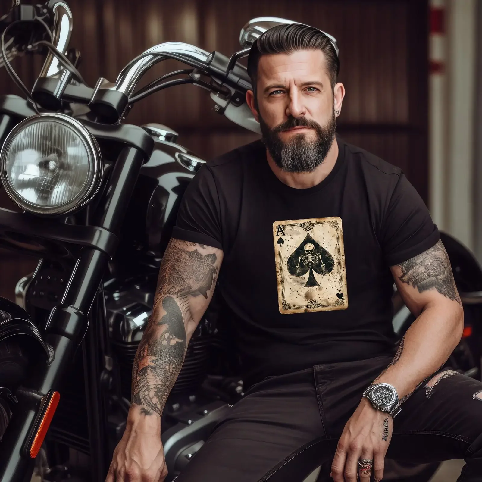 camiseta-ace-of-spades-vintage-desgastada-estilo-poker-streetwear-versatil-macia-respiravel-casual-elegante-confortavel