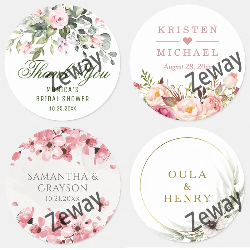 Personalized Wildflower Wedding Stickers Floral Wedding Labels Floral Gift Stickers Wedding Gift Thank You Stickers Customized S